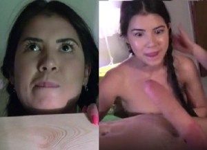 Ninfeta babando para chupar com o dotado