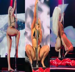 Luisa sonza de fio dental fazendo pole dance em show